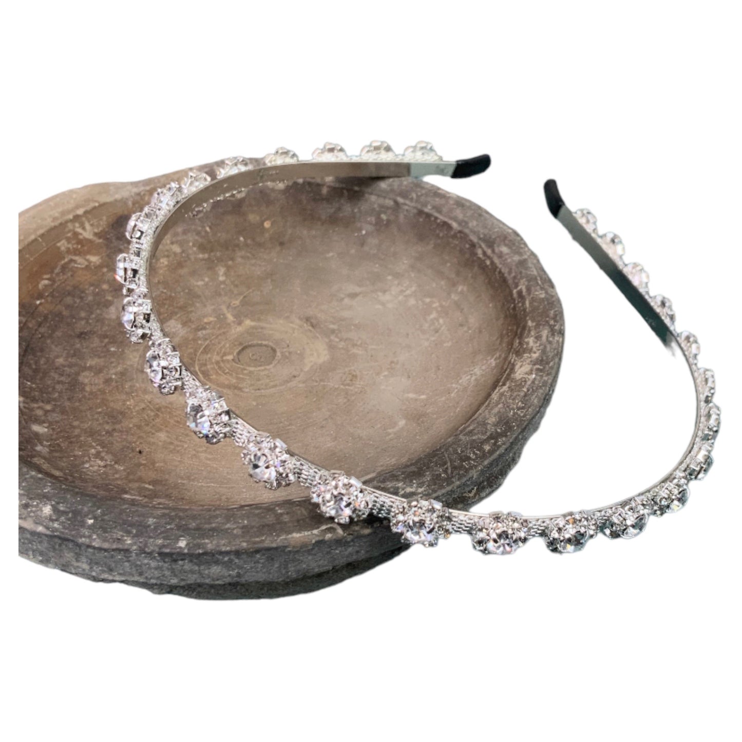 Clear Rhinestone Silver Headband