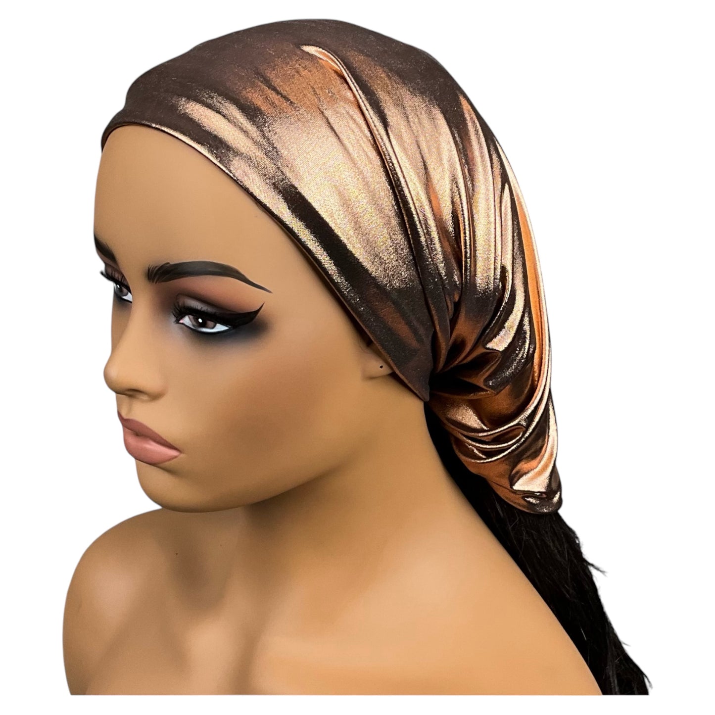 Metallic Copper Wide Scrunch Headband