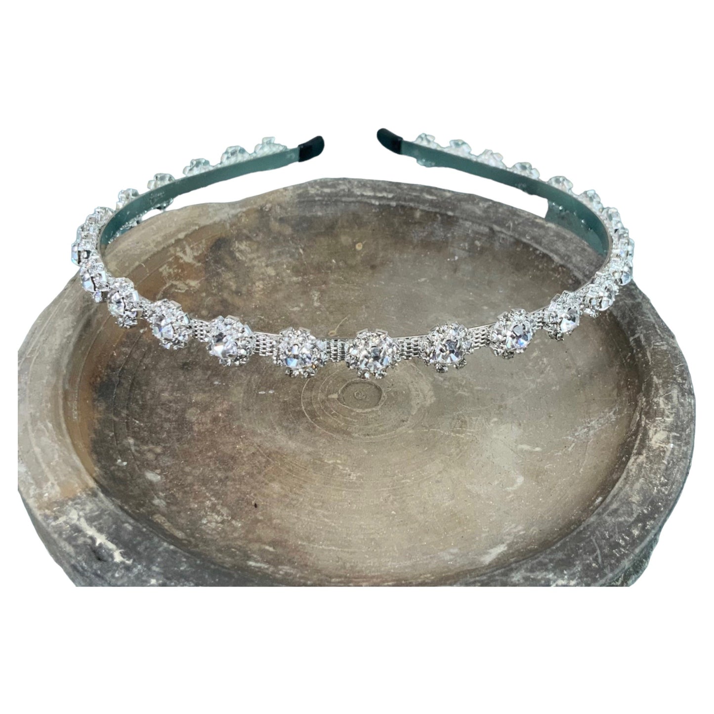 Clear Rhinestone Silver Headband