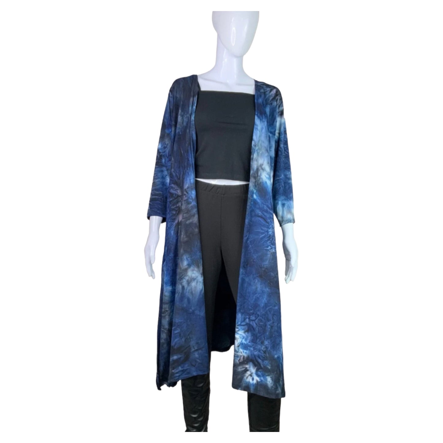 Blue Tie Dye Long Kimono