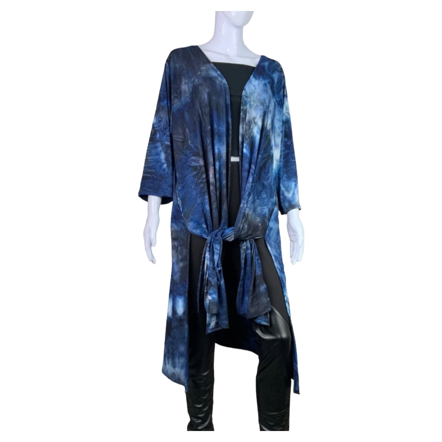 Blue Tie Dye Long Kimono