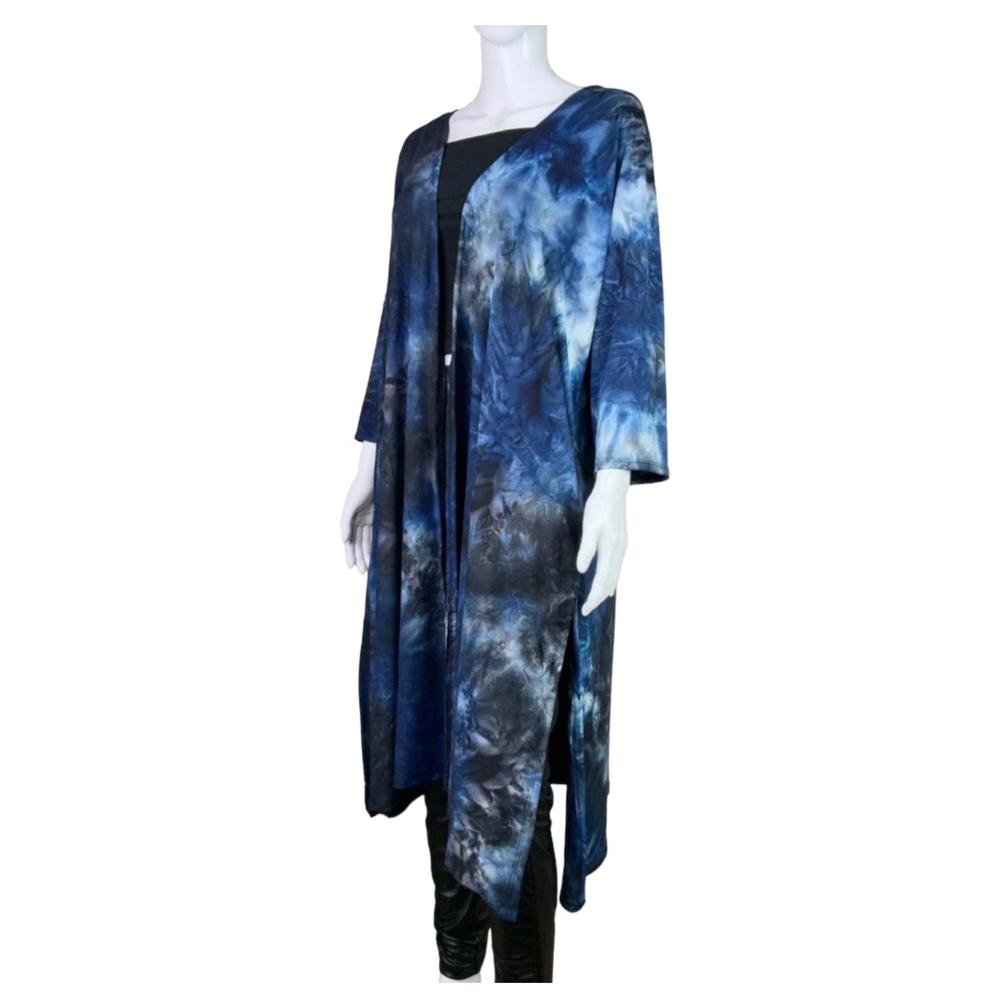 Blue Tie Dye Long Kimono