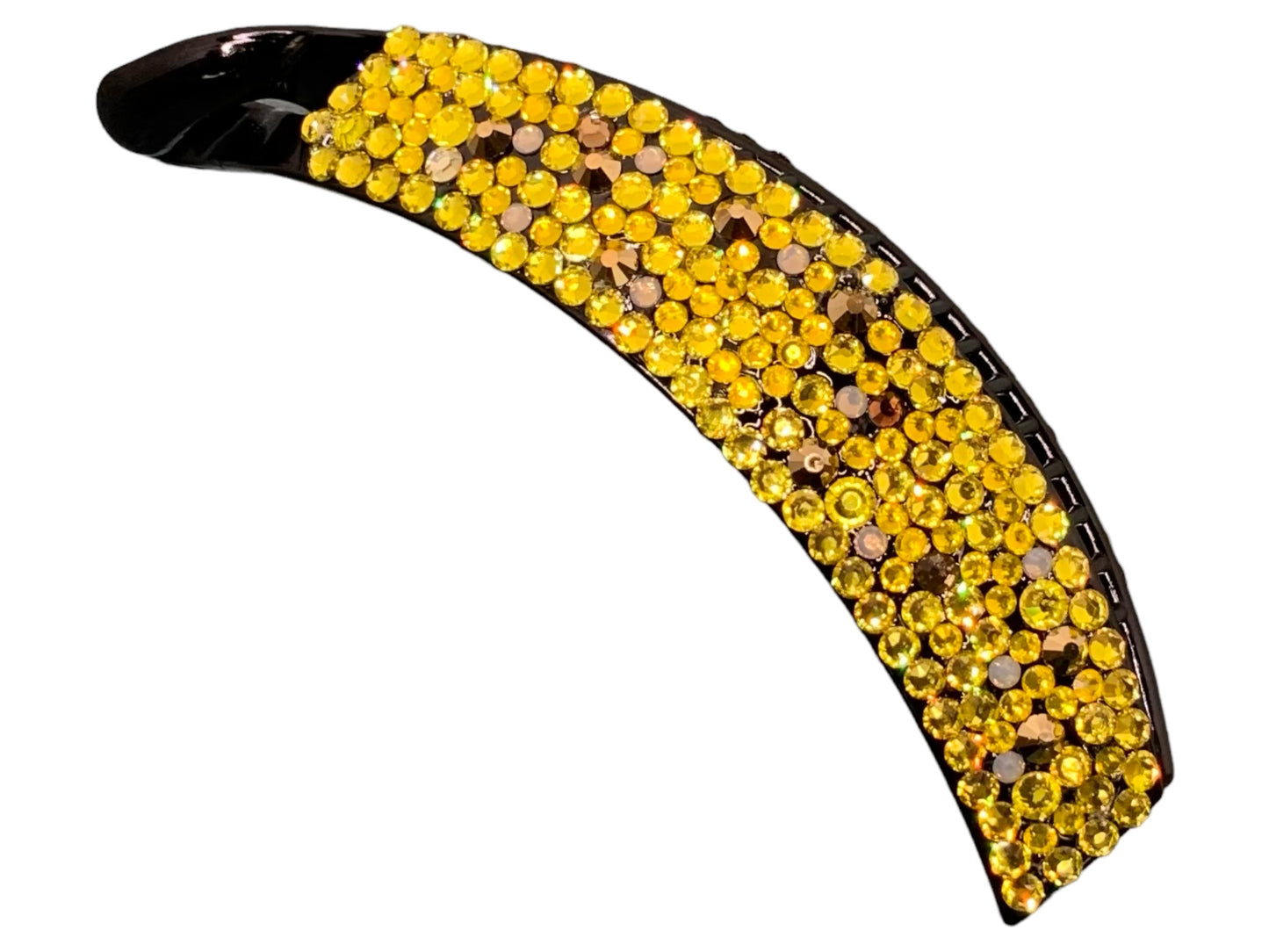 Yellow and Gold Rhinestone Banana Clip