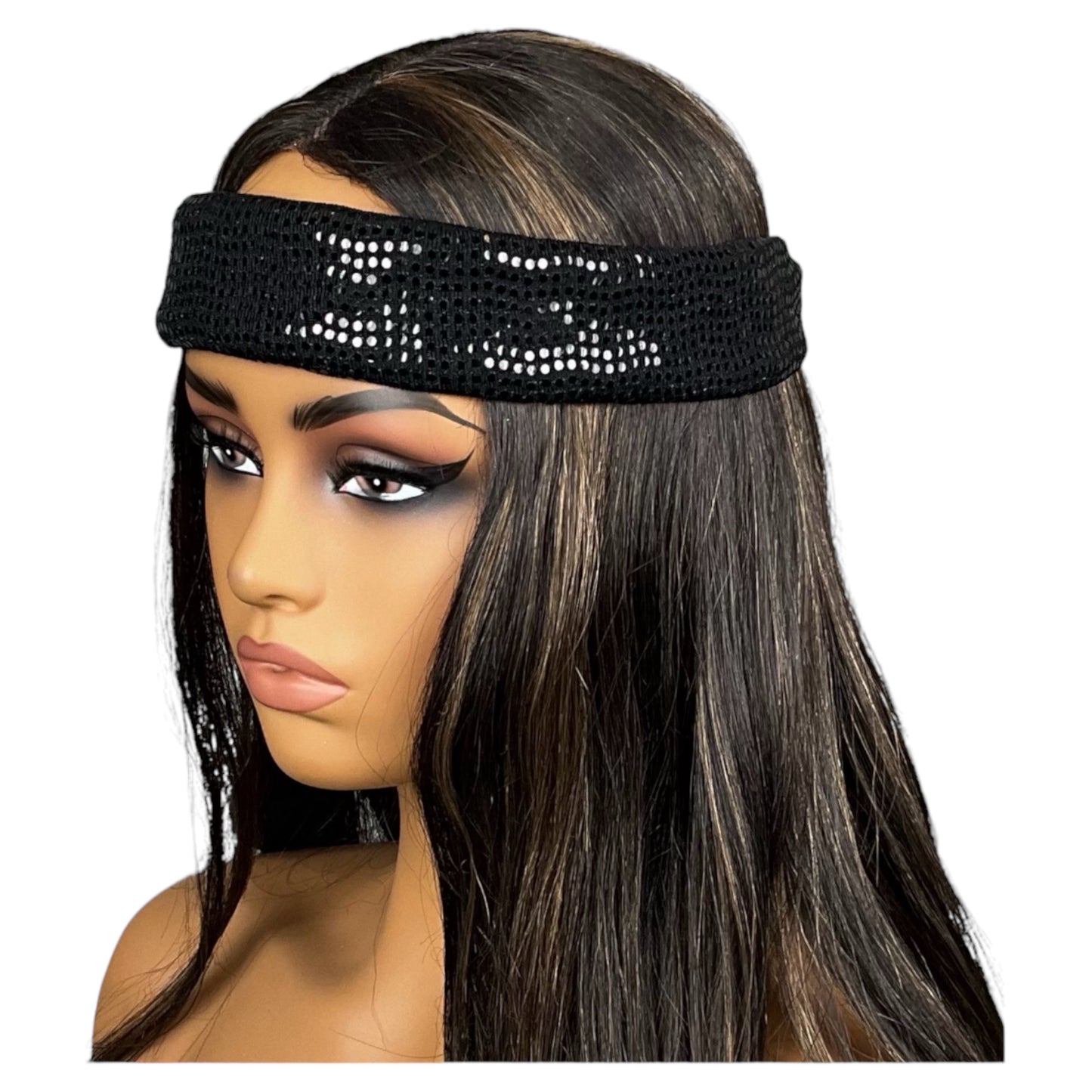 Black Shiny Stretch Bandana