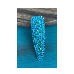 Teal Green Rhinestone Embellished Alligator Clip