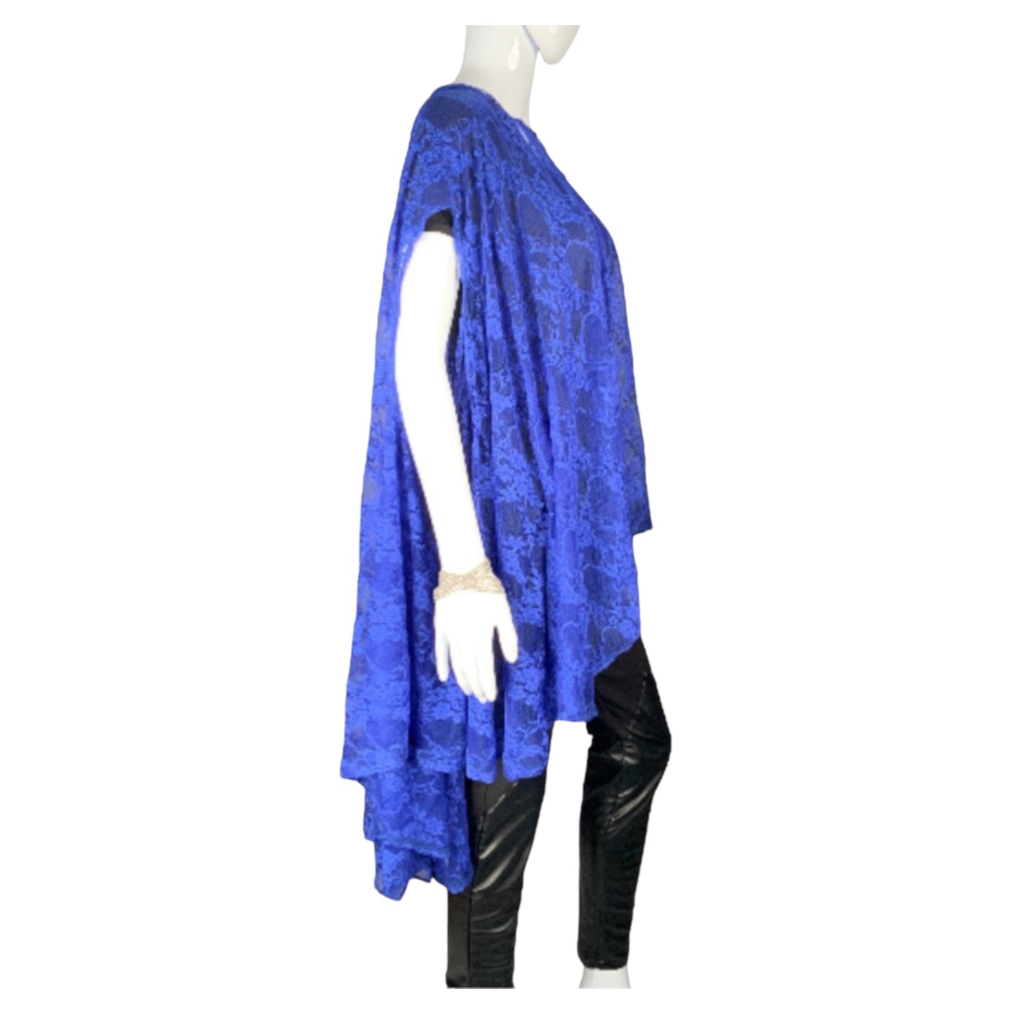 Royal Blue Lace Sleeveless Duster