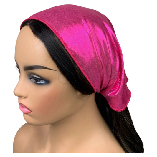 Metallic Pink Bandana Scarf