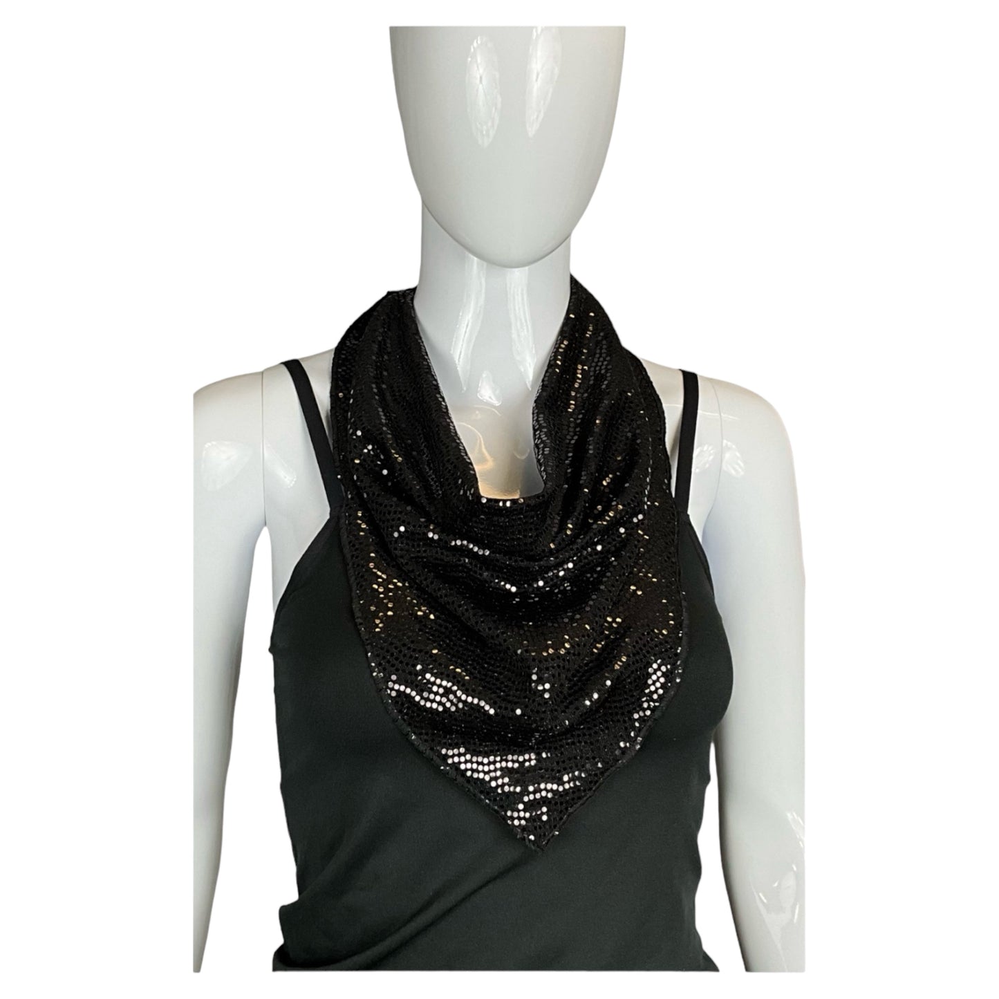 Black Shiny Stretch Bandana