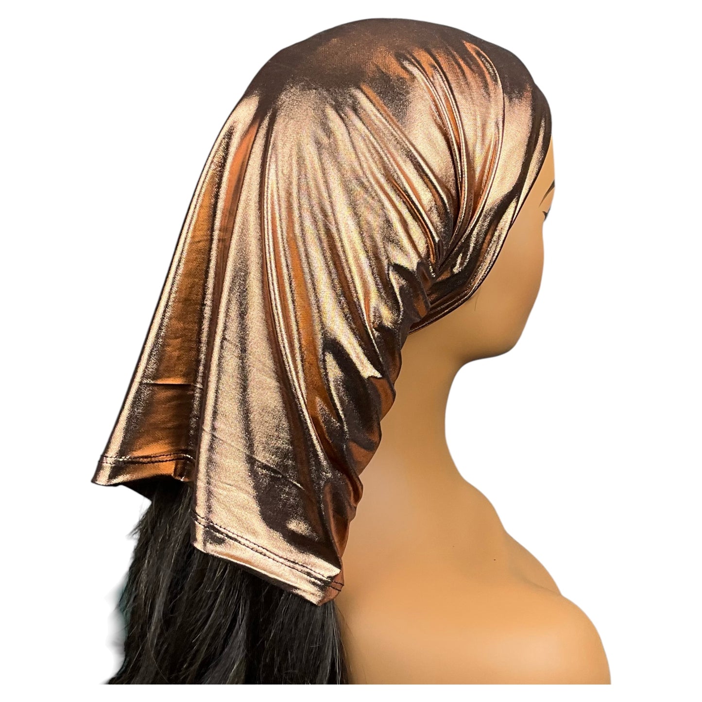 Metallic Copper Wide Scrunch Headband