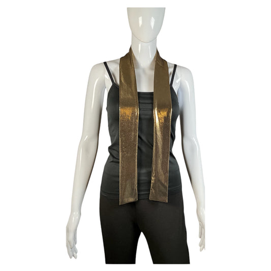 Metallic Gold Skinny Scarf