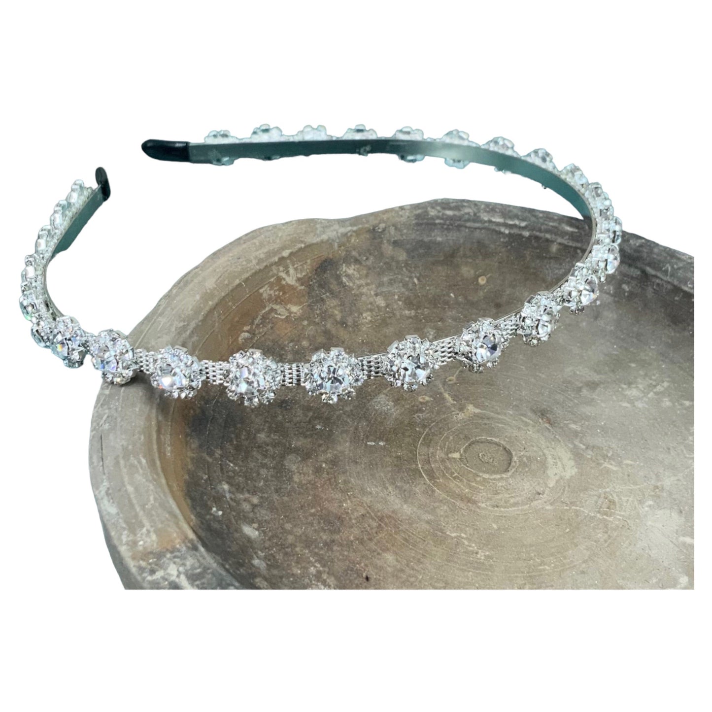 Clear Rhinestone Silver Headband