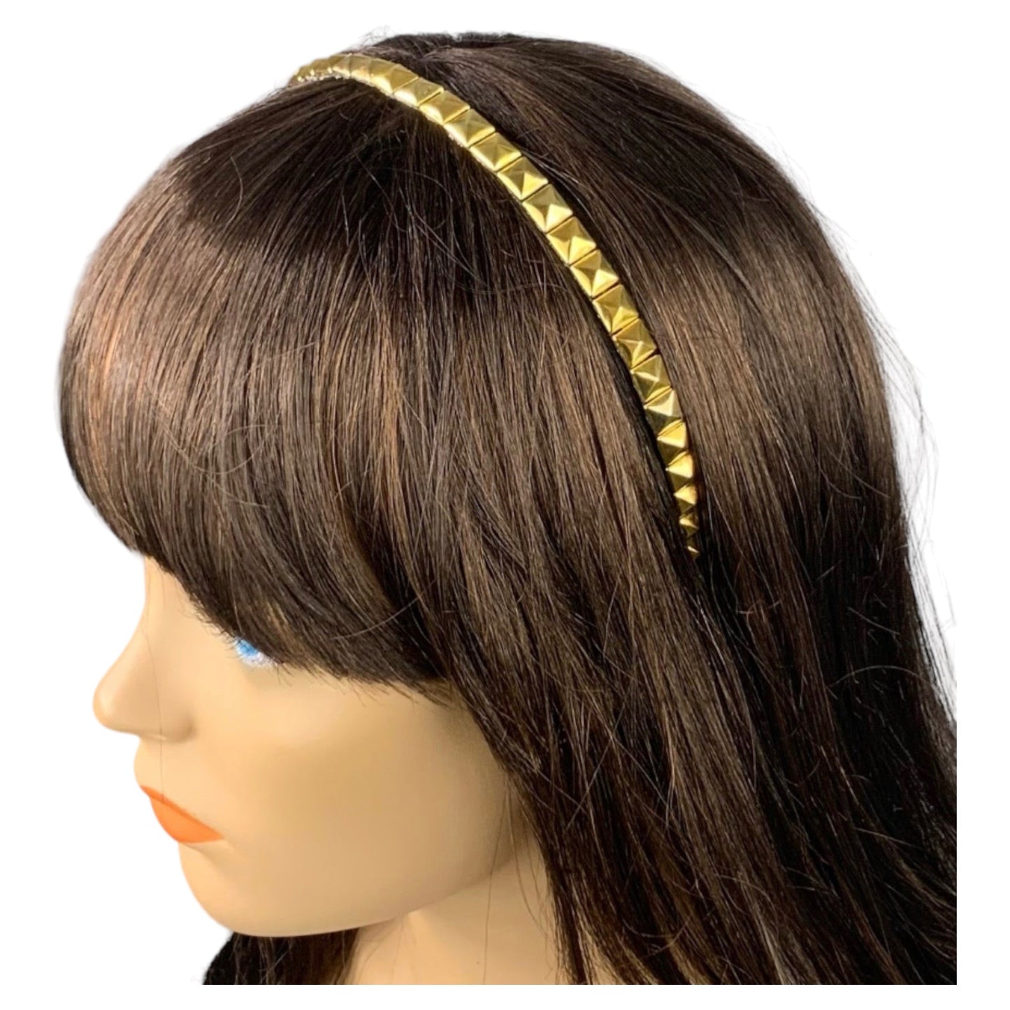 Gold Stud Trim Metal Headband