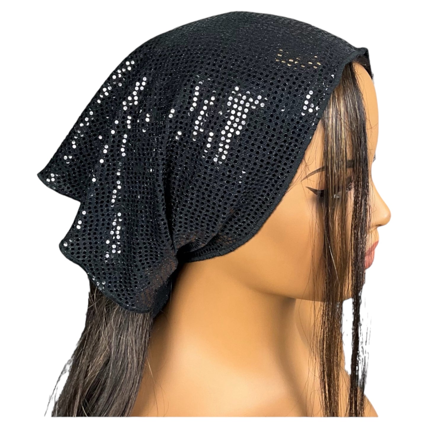 Black Shiny Stretch Bandana