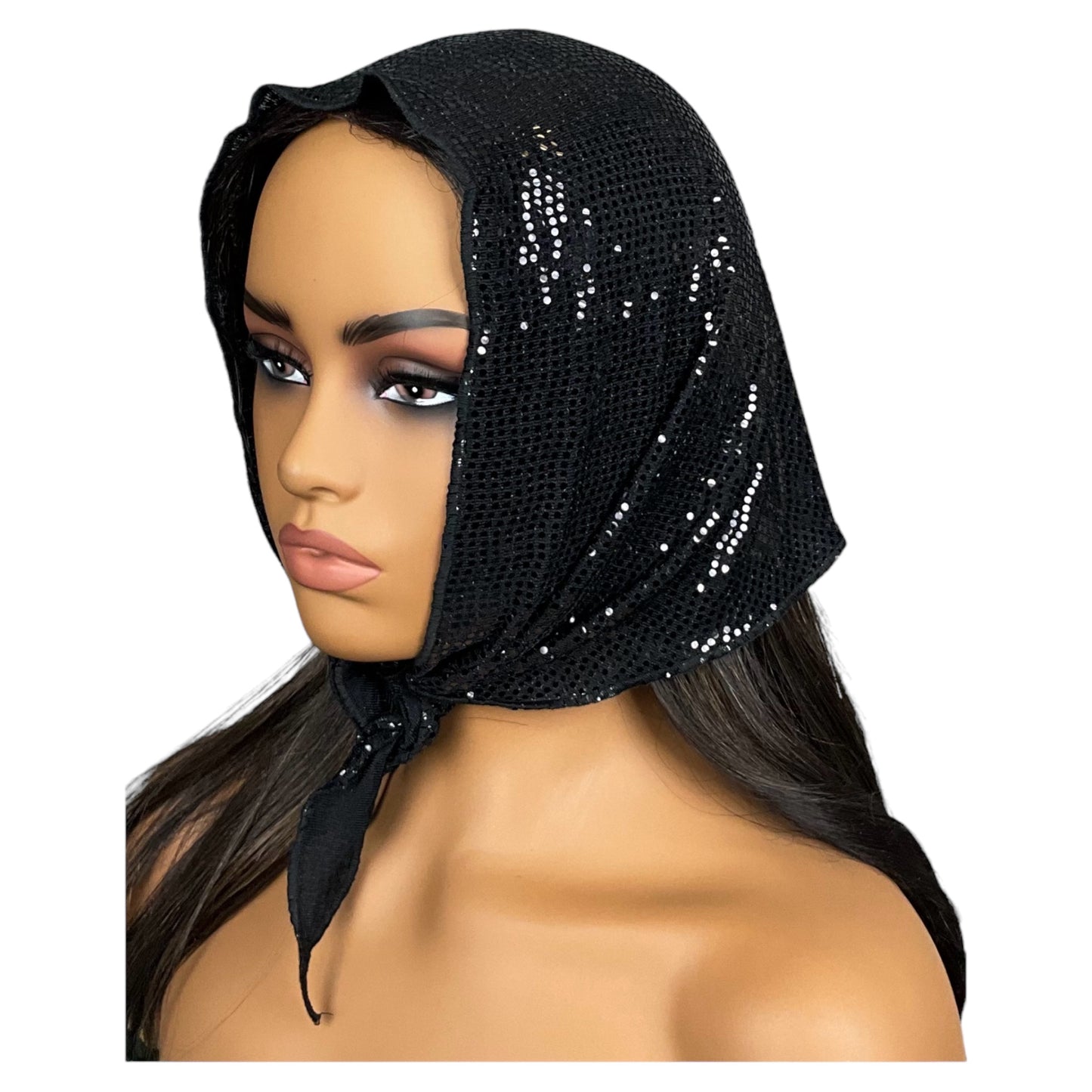 Black Shiny Stretch Bandana