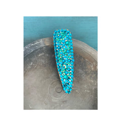 Teal Green Rhinestone Embellished Alligator Clip