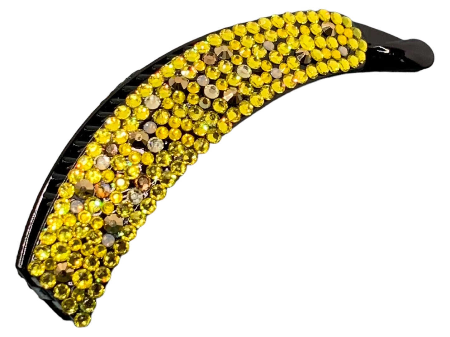 Yellow and Gold Rhinestone Banana Clip