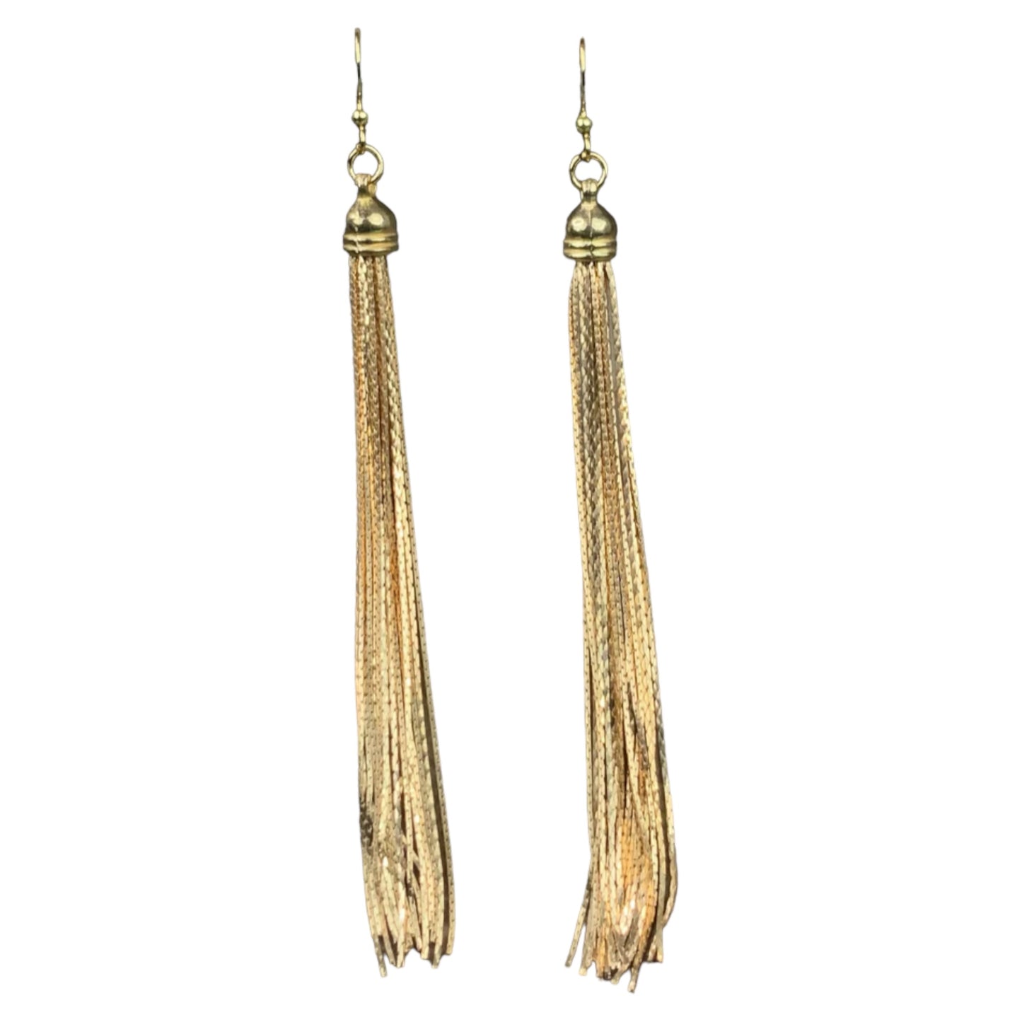 Gold Chain Tassel Dangle Earrings