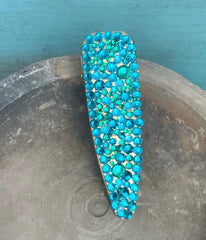 Teal Green Rhinestone Embellished Alligator Clip
