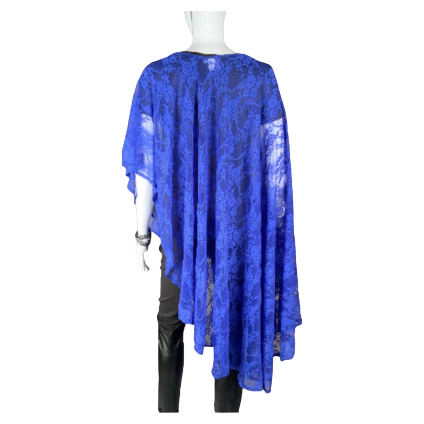 Royal Blue Lace Sleeveless Duster