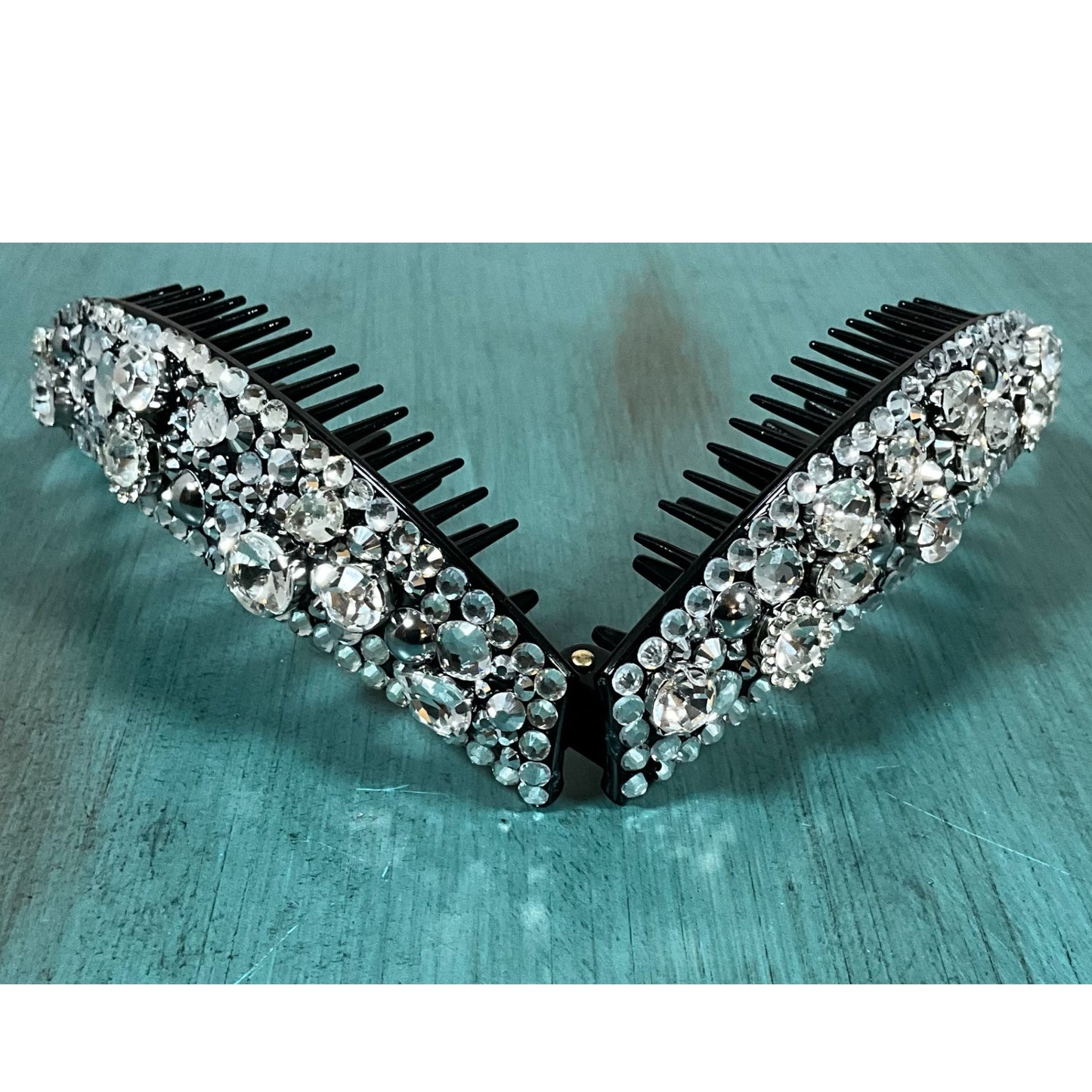 Clear Rhinestone Encrusted Banana Clip