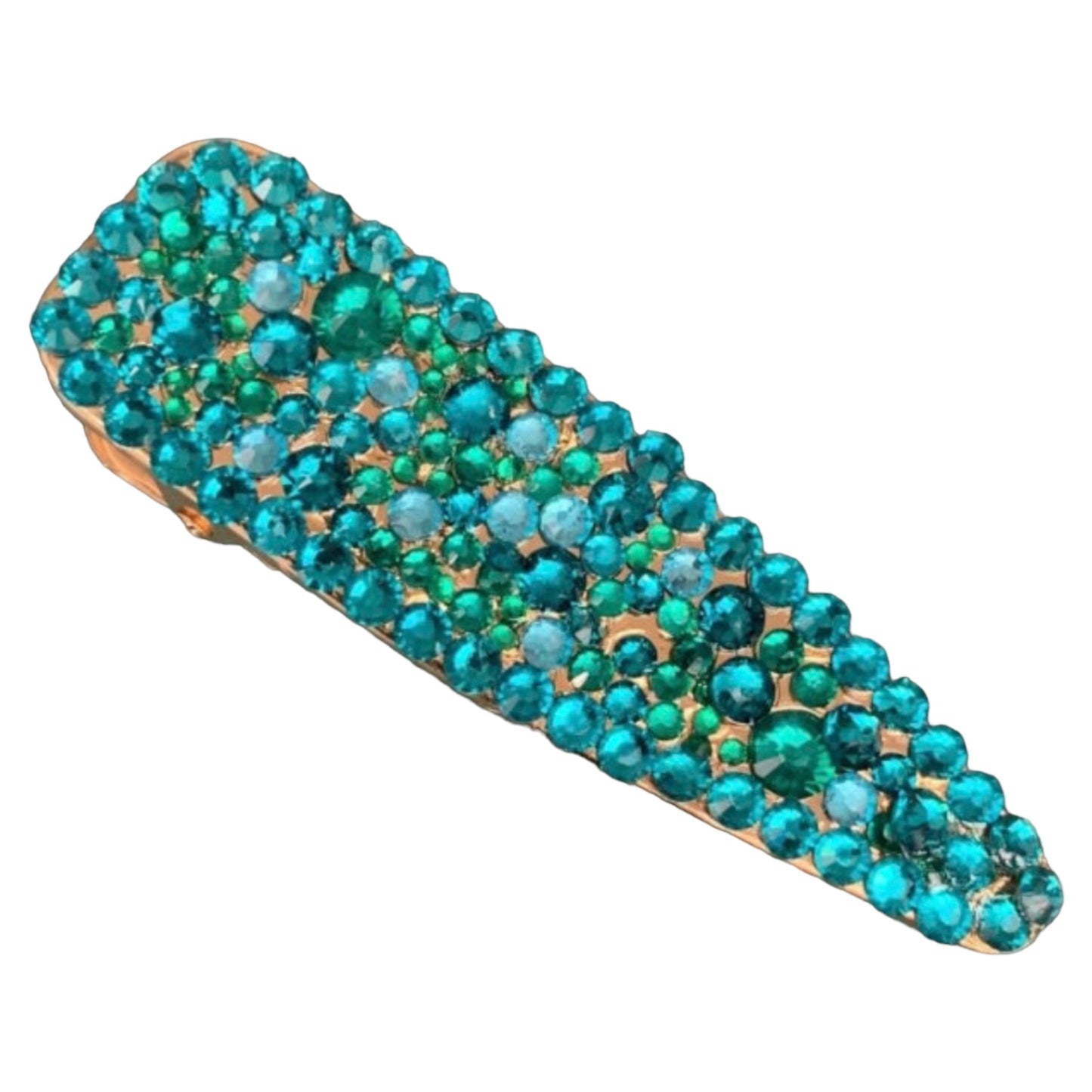 Teal Green Rhinestone Embellished Alligator Clip