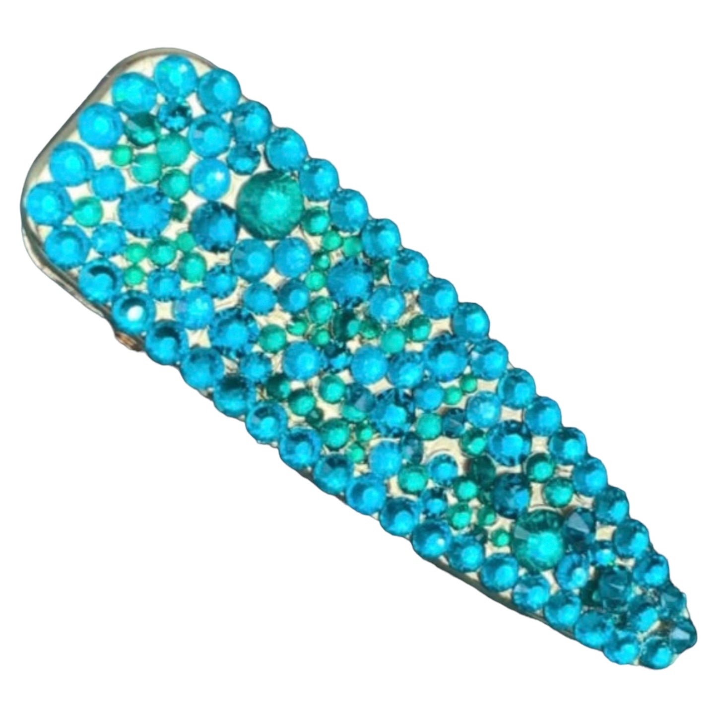 Teal Green Rhinestone Embellished Alligator Clip