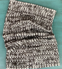Black and White Knit Print Wide Scrunch Headband