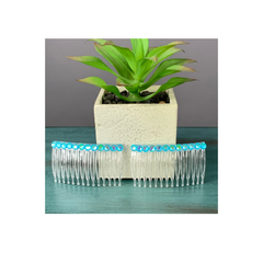 Luminous Blue Rhinestone Hair Comb Set